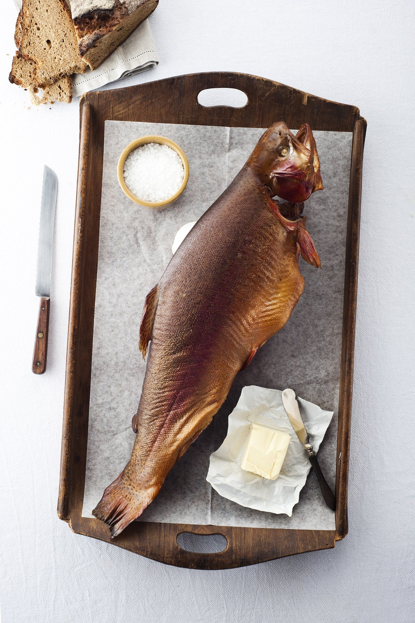 Große Lachsforelle – geräuchert Bild Große Lachsforelle – geräuchert