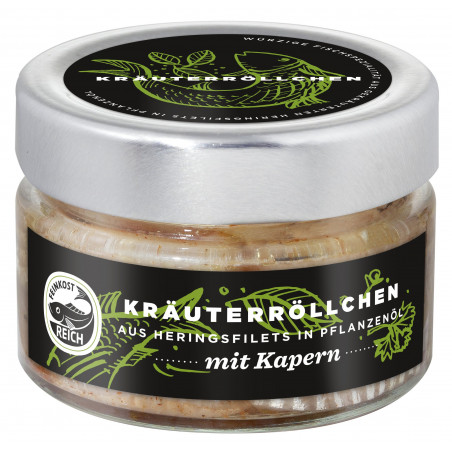 Kräuterröllchen mit Kapern in Öl