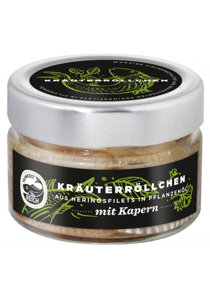 Kräuterröllchen mit Kapern in Öl