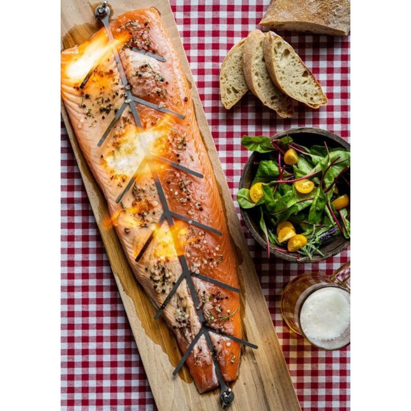Flammlachsbrett mit Norwegischem Lachsfilet
