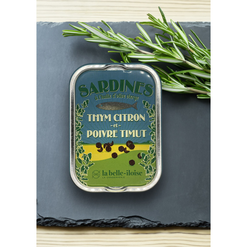 La belle-iloise Sardinen mit Zitronenthymian und Timut-Pfeffer