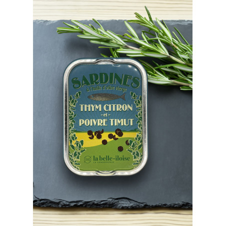 La belle-iloise Sardinen mit Zitronenthymian und Timut-Pfeffer