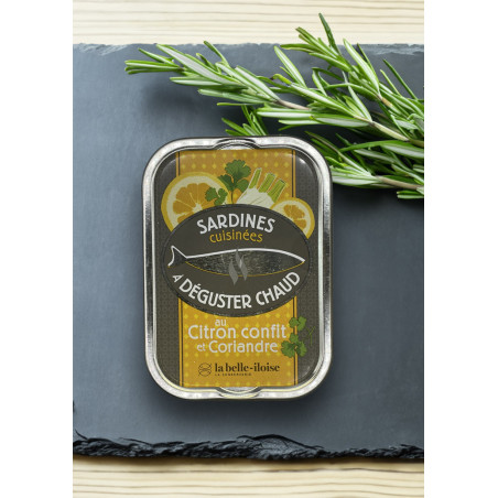 La belle-iloise Sardinen mit Zitronen-Confit und Koriander zum Braten