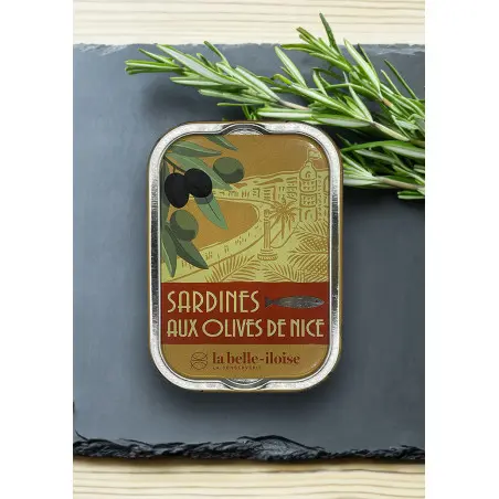 La belle-iloise Sardinen mit Nizza-Oliven