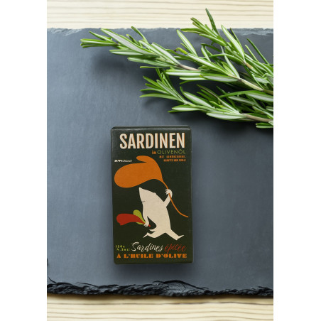 Ati Manel Sardinen in Olivenöl mit Gewürzgurke, Karotte und Chili