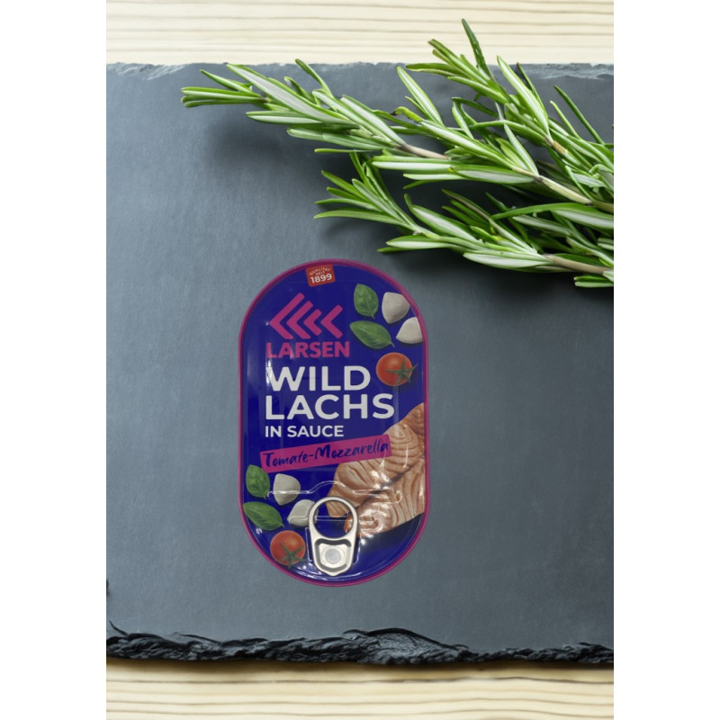 Larsen Wildlachs in Tomate-Mozzarella Sauce
