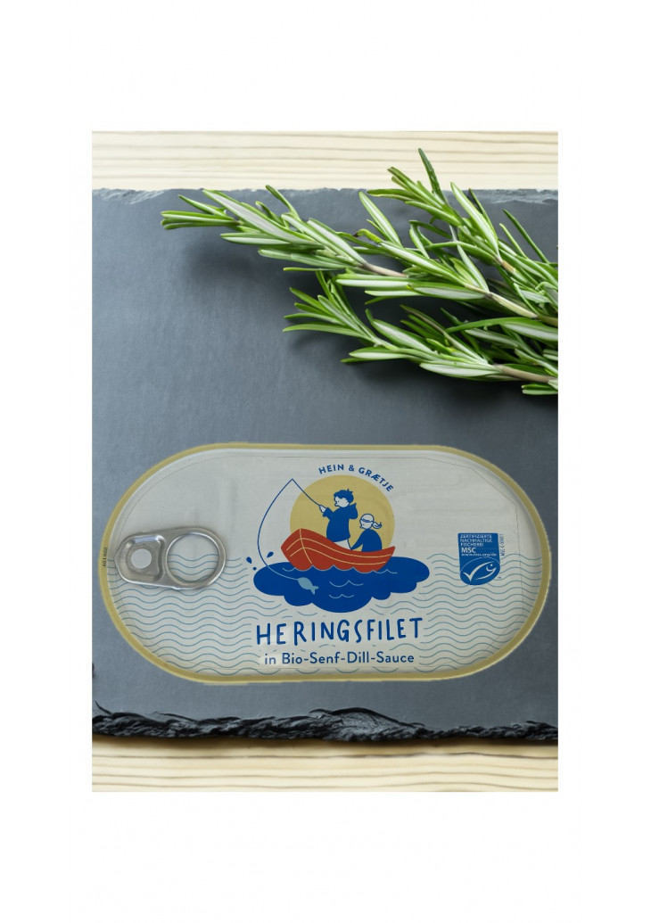 Hein & Graetje Heringsfilet in Bio-Senf-Dill-Sauce Hein & Graetje Heringsfilet in Bio-Senf-Dill-Sauce