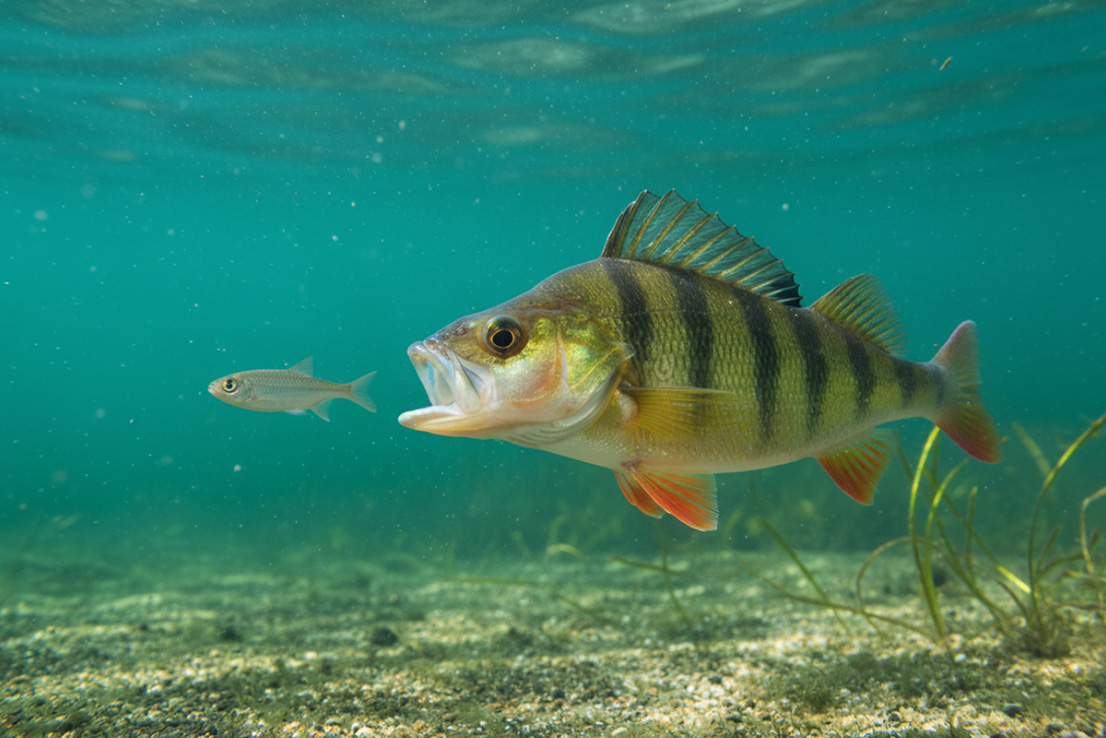 Barsch in der Müritz - Unterwasser Lebensraum