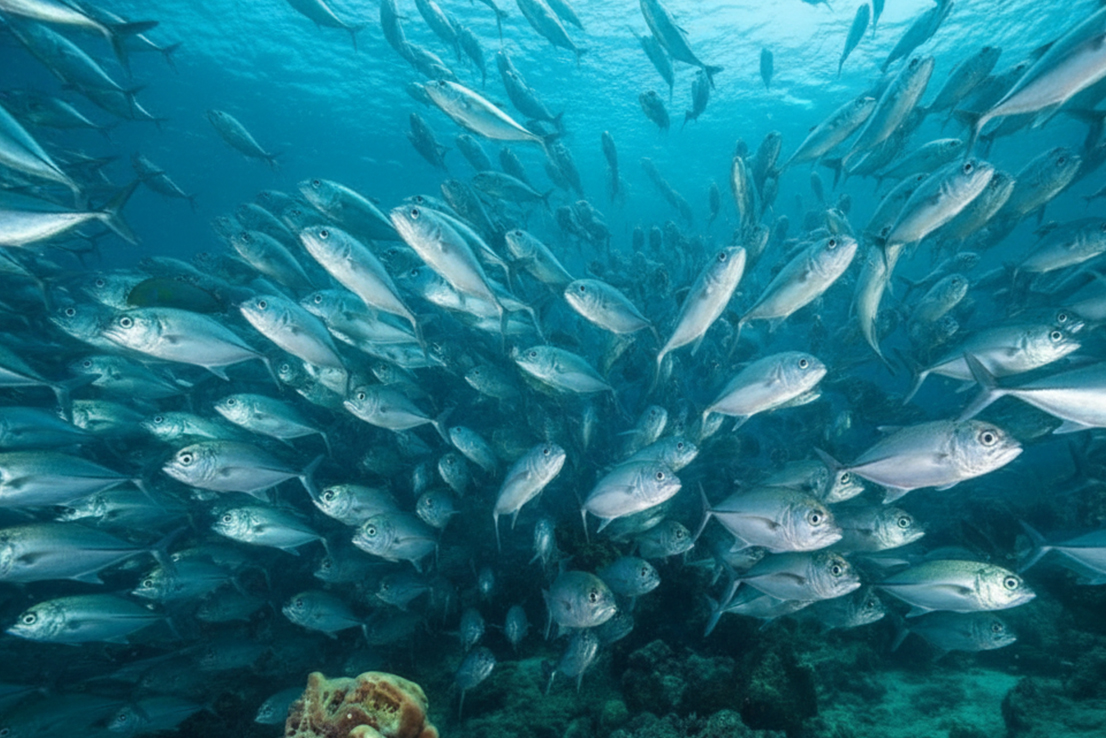 Hering im natürlichen Lebensraum – silbrig glänzender Schwarmfisch