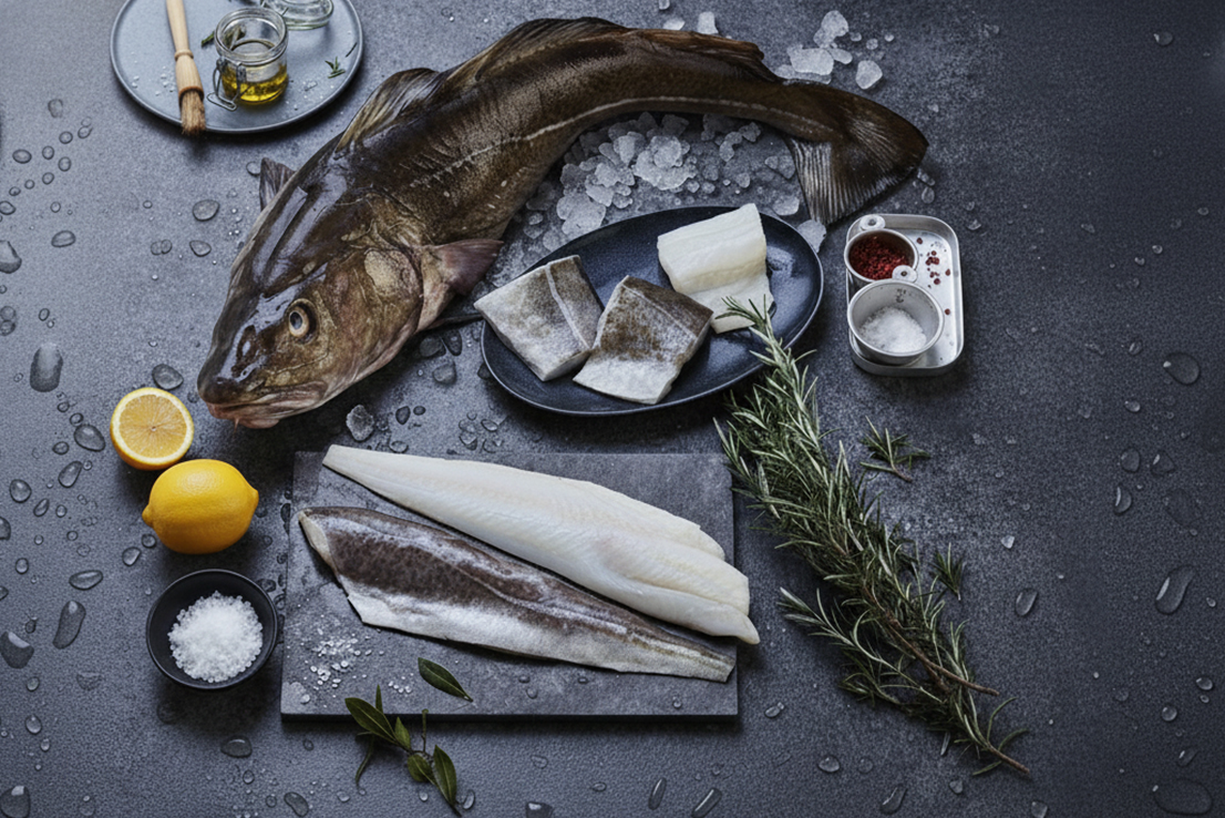 Kabeljaufilets frisch – weißes festes Fleisch für die Küche