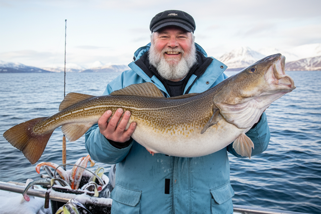 Skrei-Kabeljau gefangen in Norwegen – kapitaler Winterkabeljau