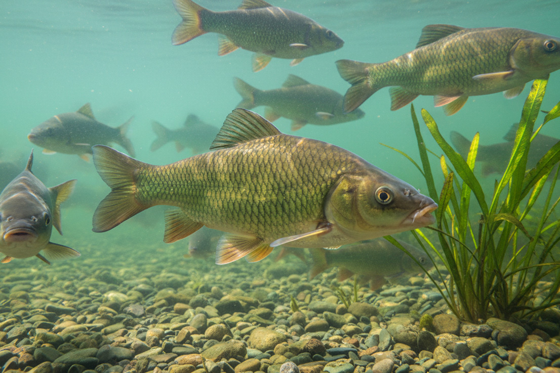 Schleien im Kraut – typischer Lebensraum in flachen, warmen Buchten