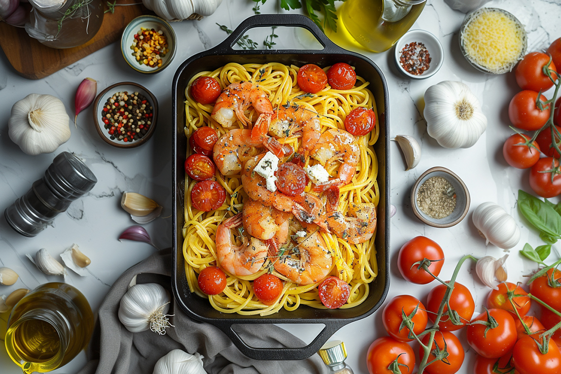 Linguine mit Garnelen
