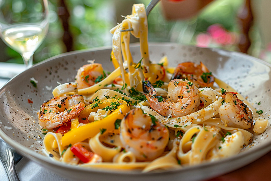 Cajun-Pasta mit Garnelen