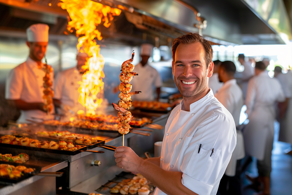 Scharfe gegrillte Garnelen nach asiatischer Art