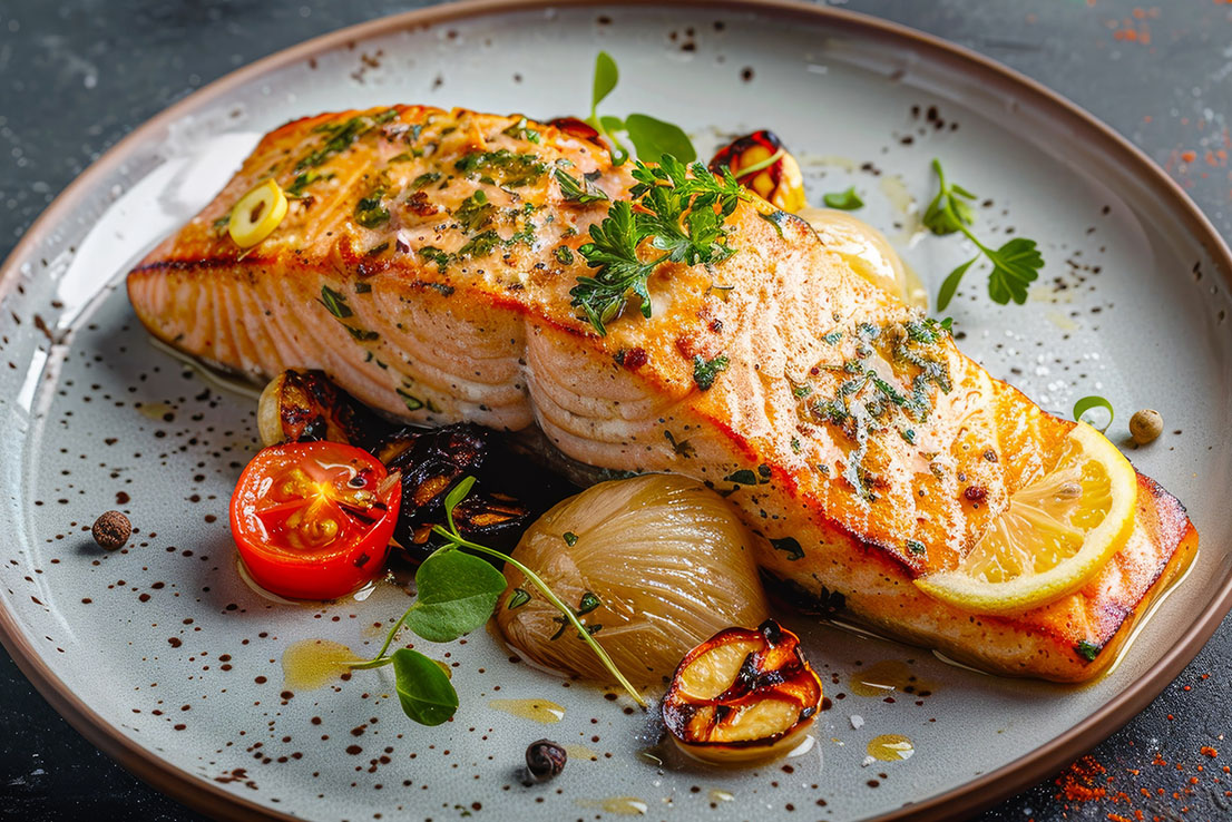 Zarter Lachs, im Ofen gebacken