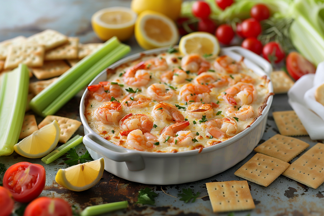 Heißer Garnelen-Dip mit Frischkäse