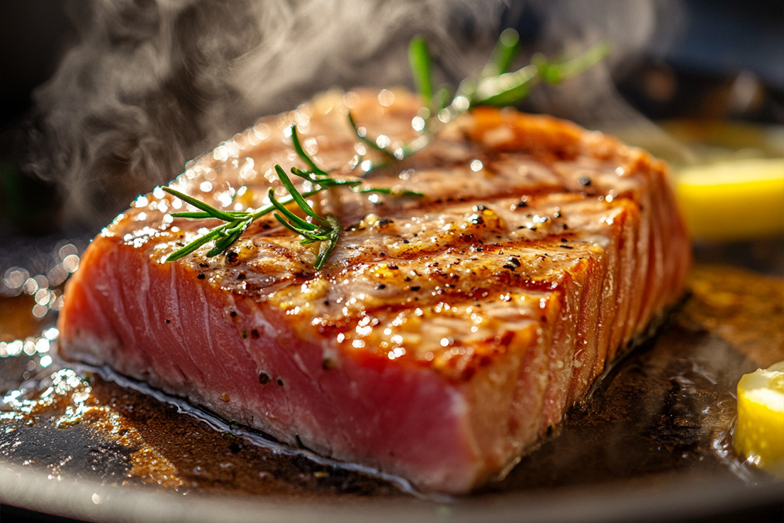 Rezept für gebratenen Thunfisch in der Pfanne