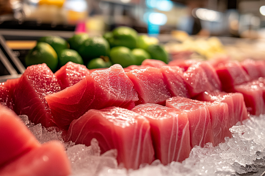 Auswahl von frischem Thunfisch