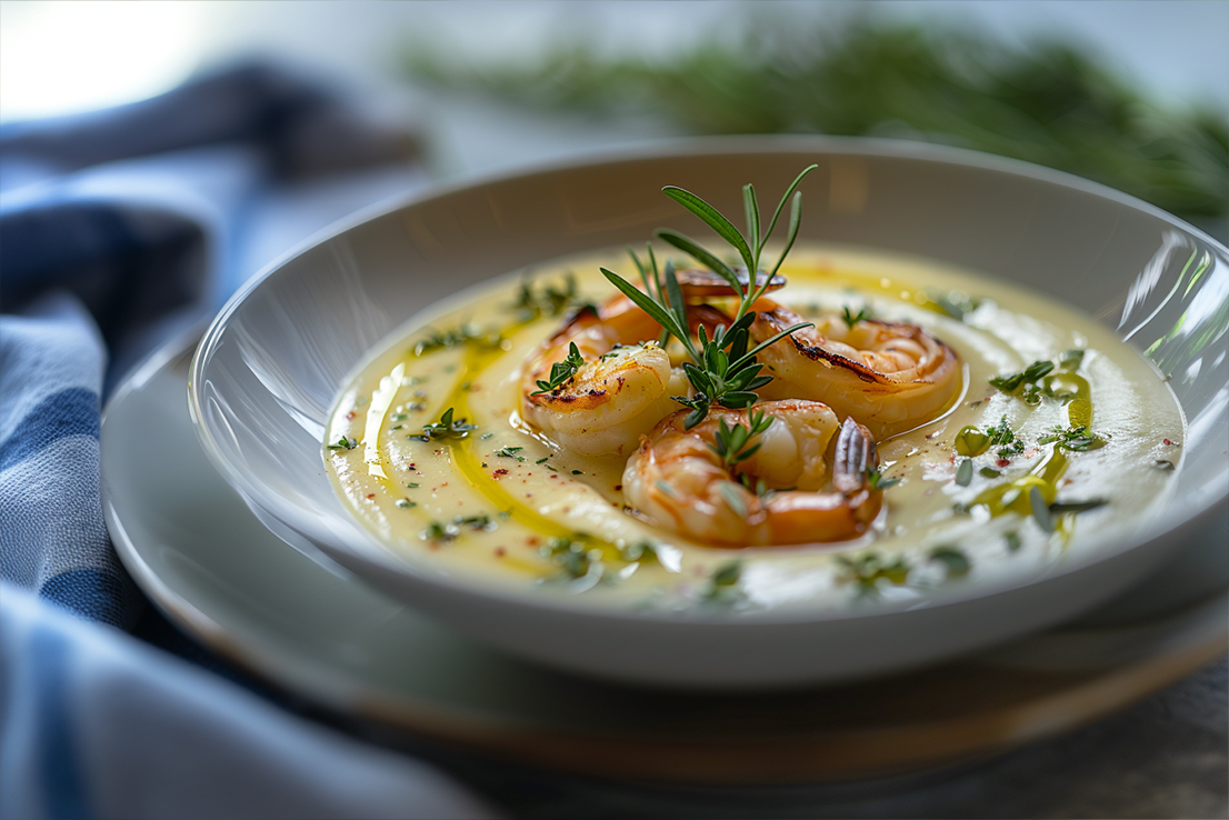 Cremige Garnelensuppe
