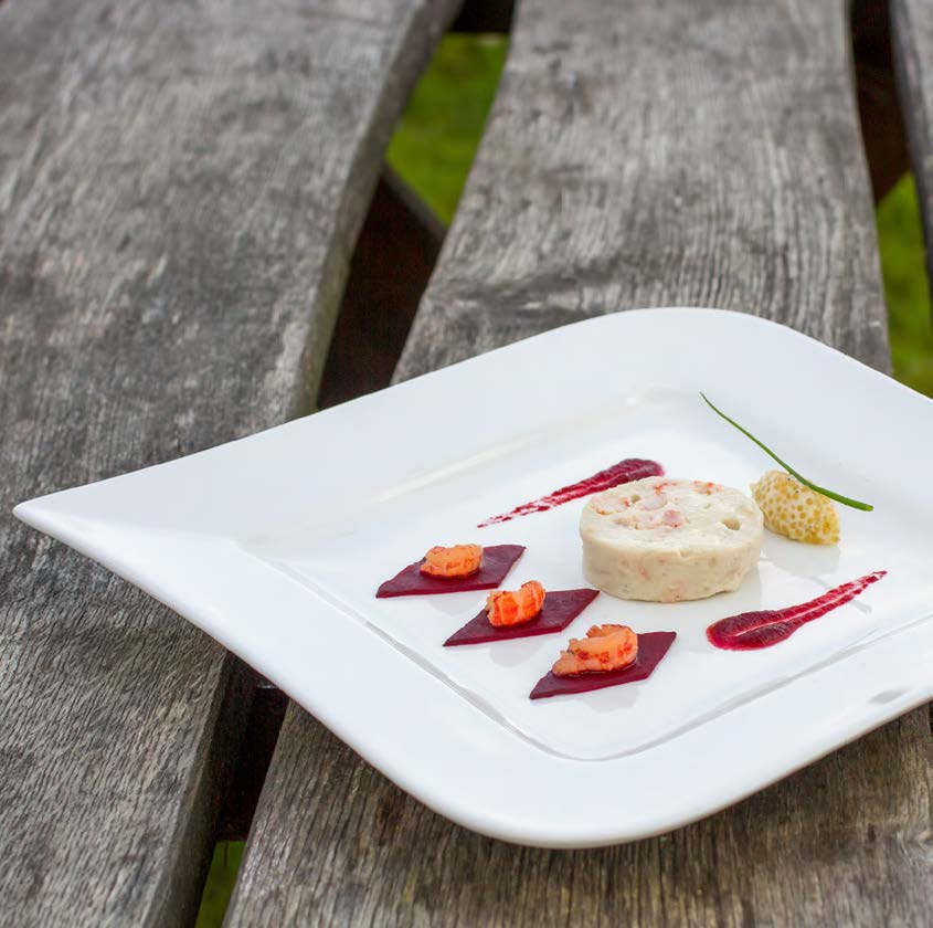 Terrine von heimischen Weißfischen mit Flusskrebsschwänzen