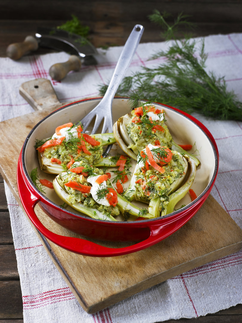 Fenchel mit Kartoffel-Lachsfüllung