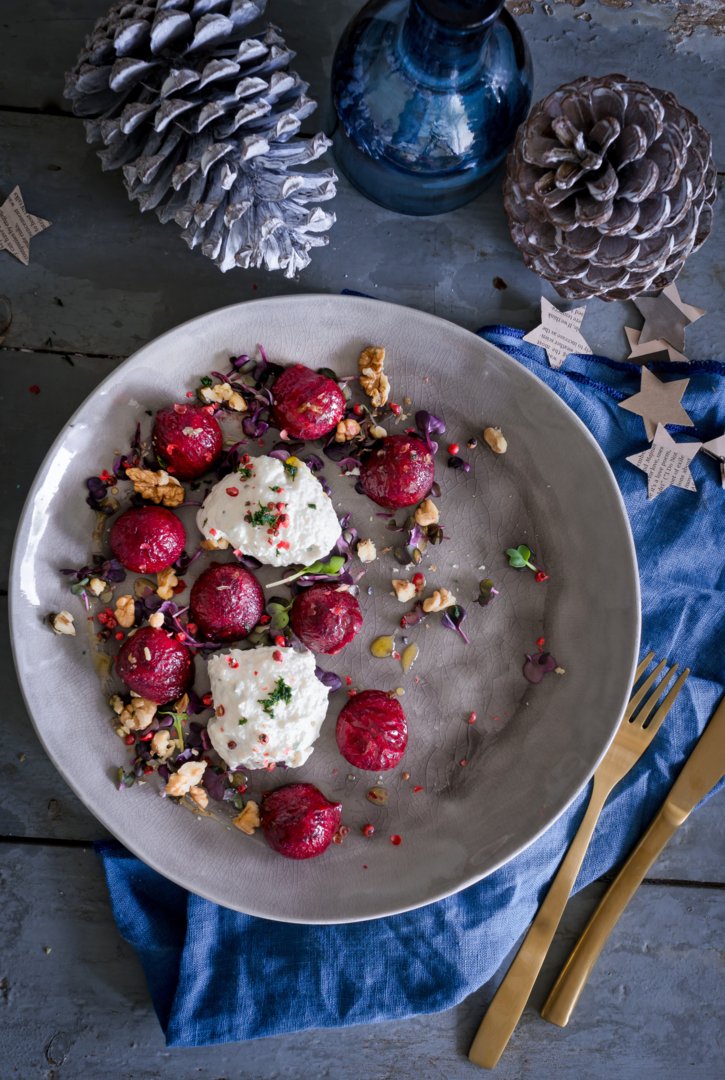 Rote-Bete-Salat mit Forellenmousse