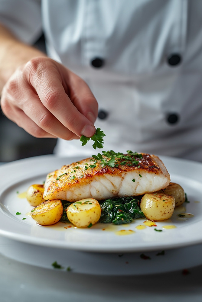 Rotbarschfilet mit Zitrone und Kräutern