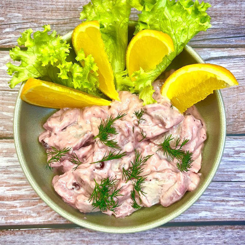 Tandori Cocktail mit fruchtig-pikantem Dressing Tandori Cocktail mit fruchtig-pikantem Dressing
