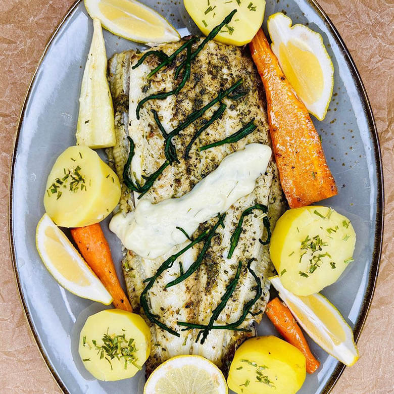 Gebratene Seezunge mit Butterkartoffeln Gebratene Seezunge mit Butterkartoffeln